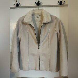 Coldwater Creek Cream Teddy Jacket